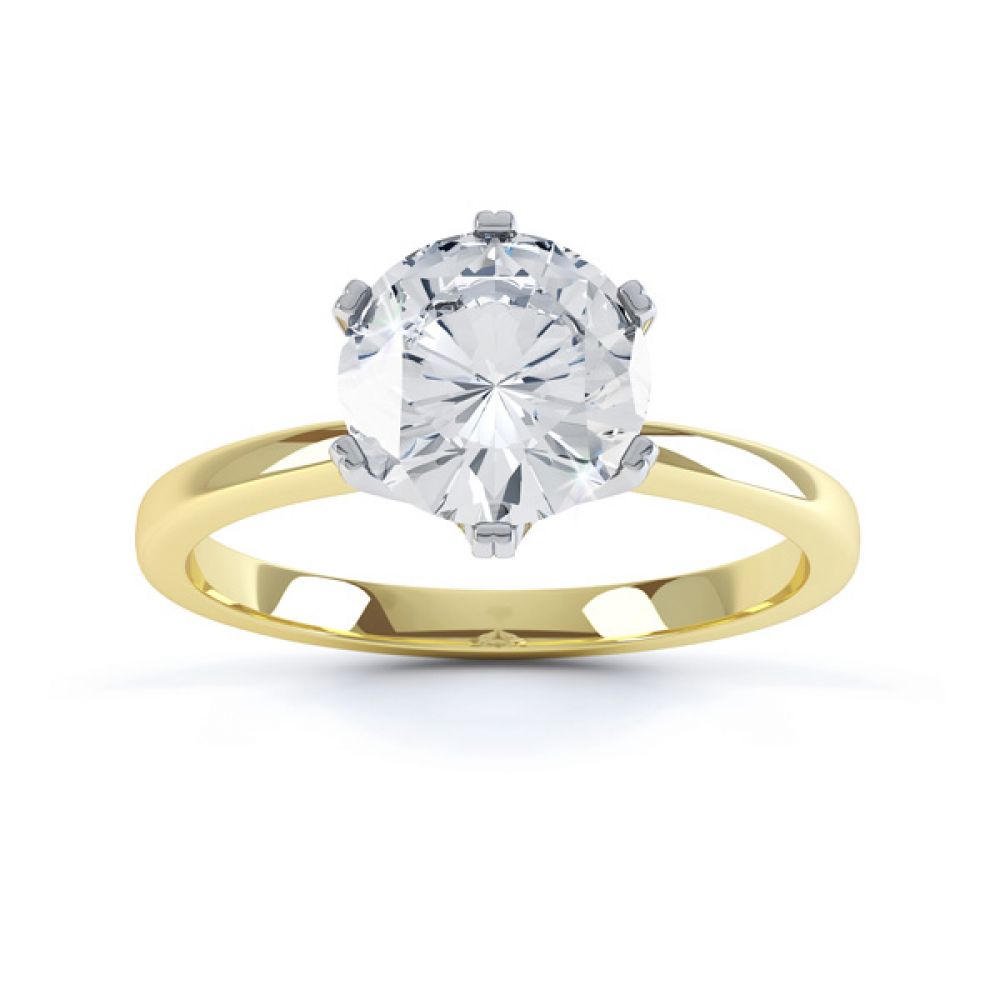 6-claw Tiffany style solitaire - yellow gold 6-claw Tiffany style solitaire - yellow gold