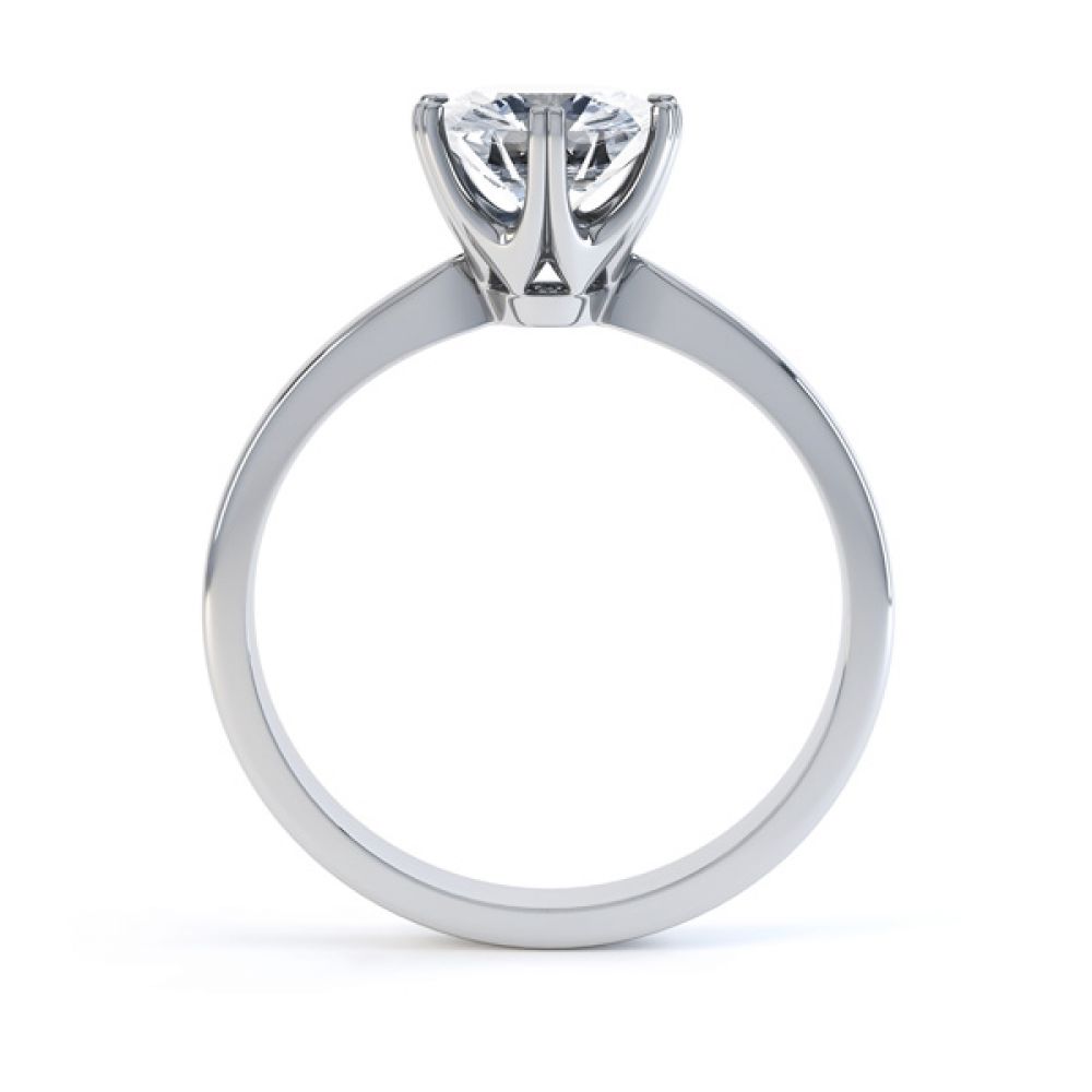 6-claw Tiffany style solitaire - white gold