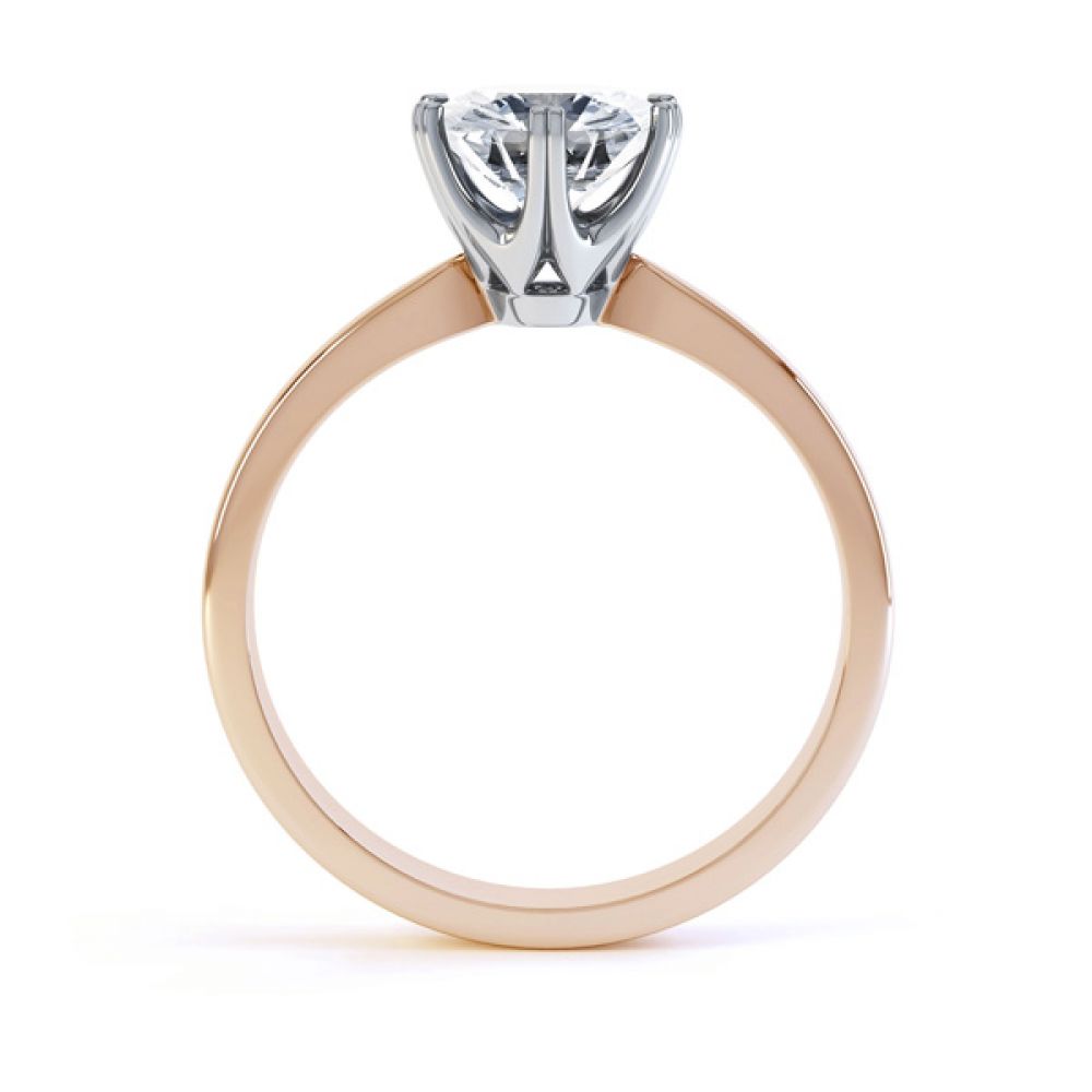 6-claw Tiffany style solitaire - rose gold