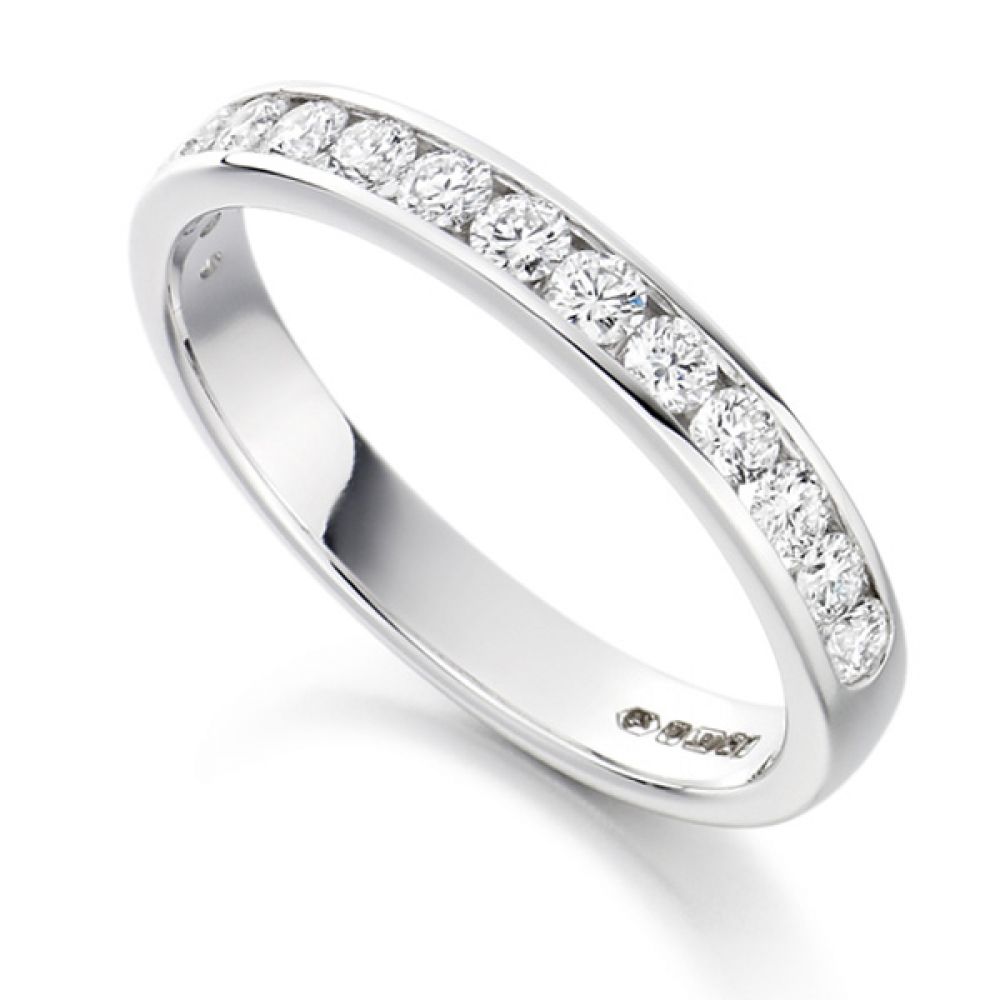 Half-set diamond eternity ring - White Gold