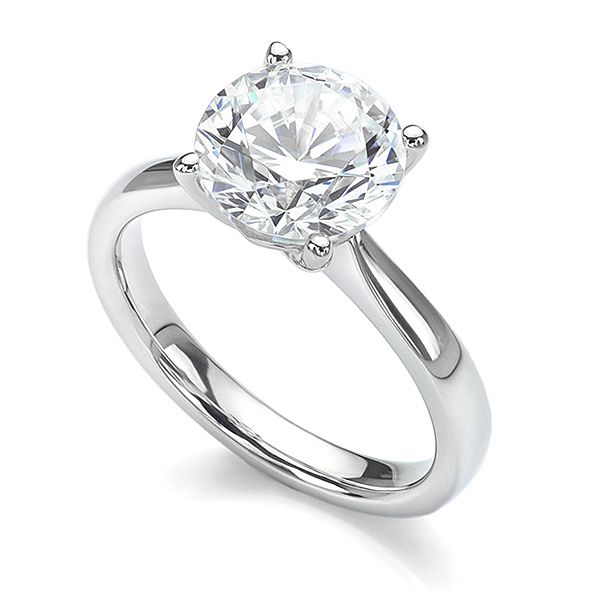 Lab-Grown Diamond Solitaire with Heart Detail Main Image