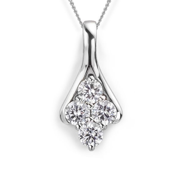 4 Stone Diamond Cluster Pendant Main Image