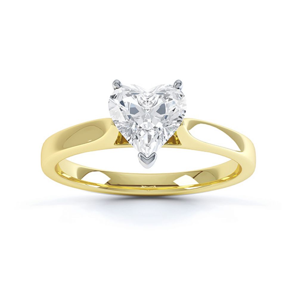 Heart Shaped Solitaire Engagement Ring, Yellow Gold