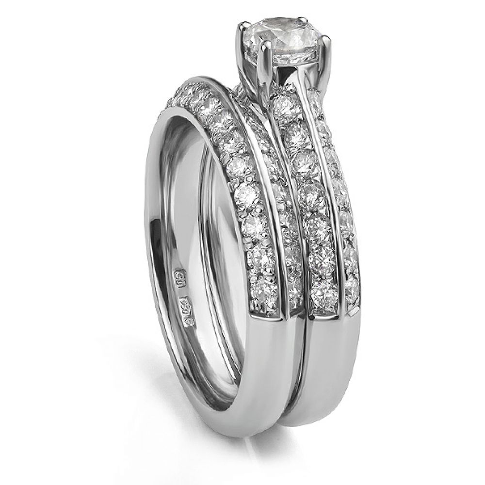 Apex wedding ring and engagement ring set