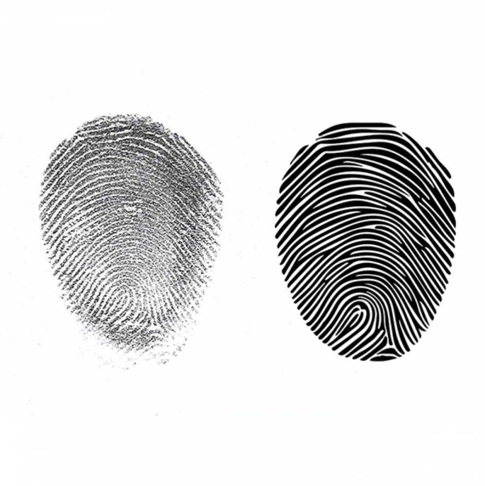 Fingerprints before and after enhancement