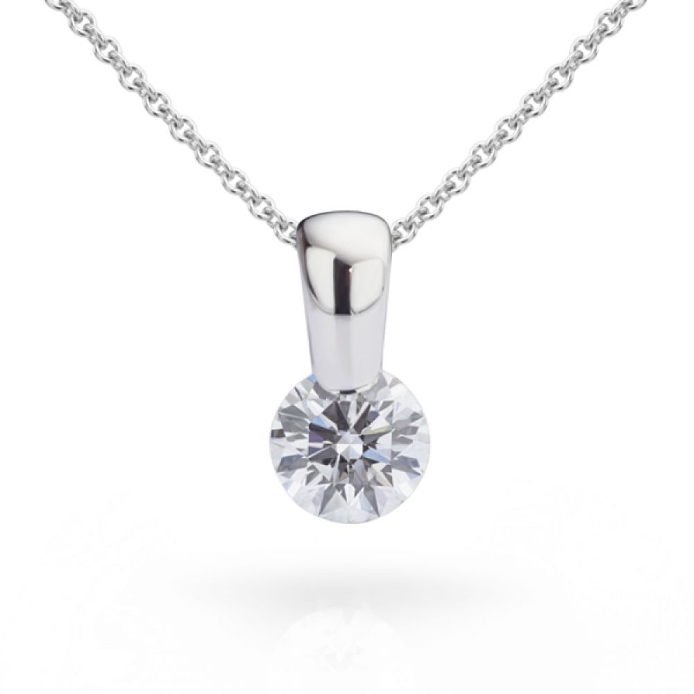Floating diamond necklace front view Floating diamond necklace front view
