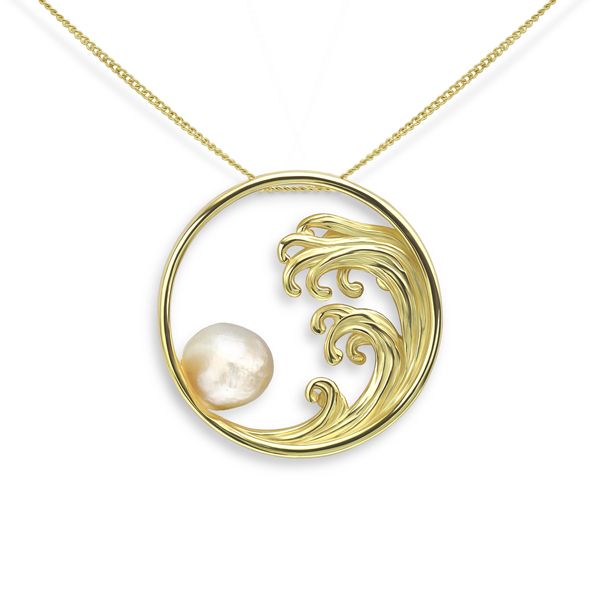 Gold Silver Pearl Ocean Pendant Main Image