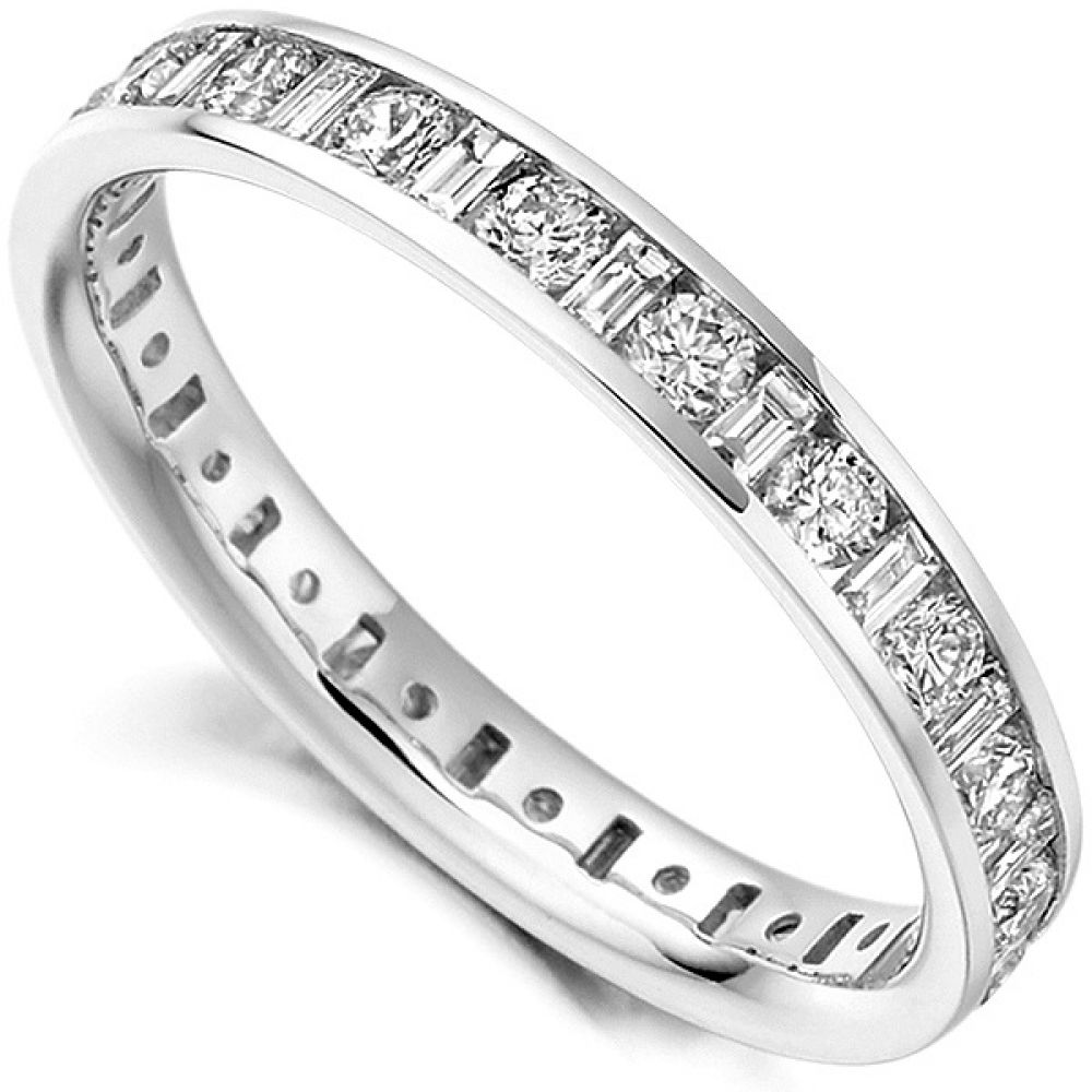 1.15ct Baguette and Round Diamond Full Eternity Ring