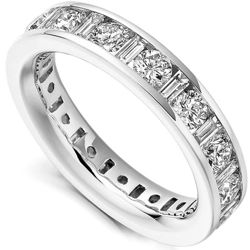 3 Carat Baguette and Round Diamond Eternity Ring