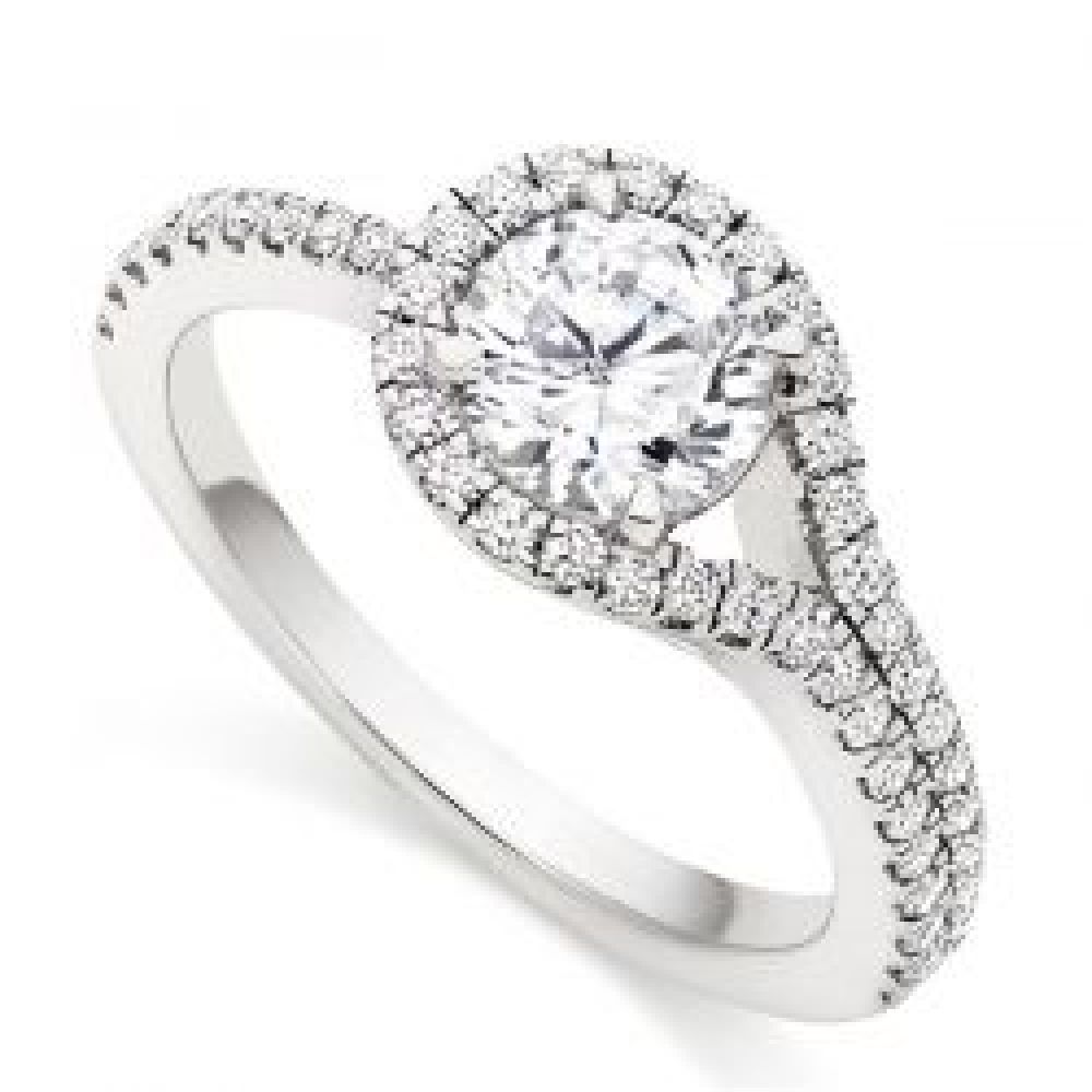 Diamond Loop Halo Engagement Ring