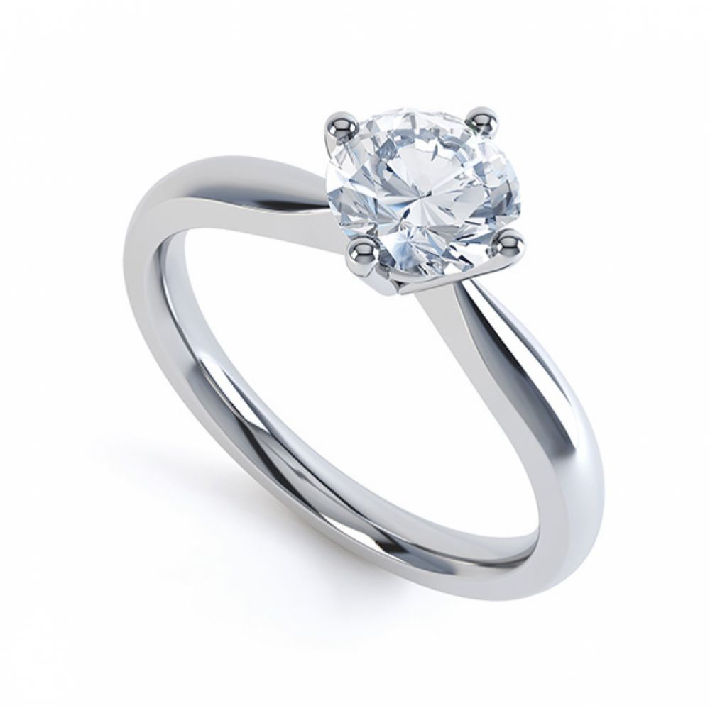 Four Claw Compass Solitaire Diamond Engagement Ring Four Claw Compass Solitaire Diamond Engagement Ring