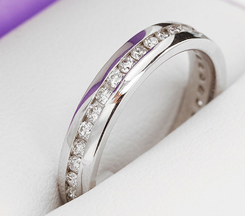 Full eternity ring with channel setting from the eternity rings collection at Serendipity Diamonds.