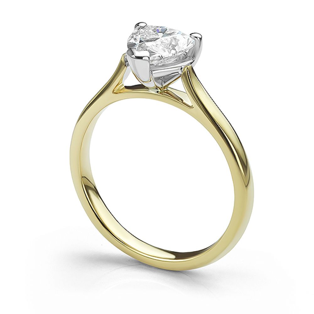 Lab-grown 1 carat heart-shaped diamond solitaire engagement ring side view Lab-grown 1 carat heart-shaped diamond solitaire engagement ring side view