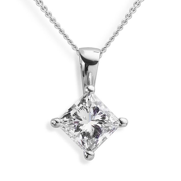 1 Carat Lab-Grown Princess Diamond Necklace Main Image