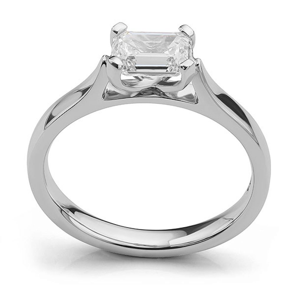 East West Emerald Cut Diamond Engagement Ring Side View East West Emerald Cut Diamond Engagement Ring Side View