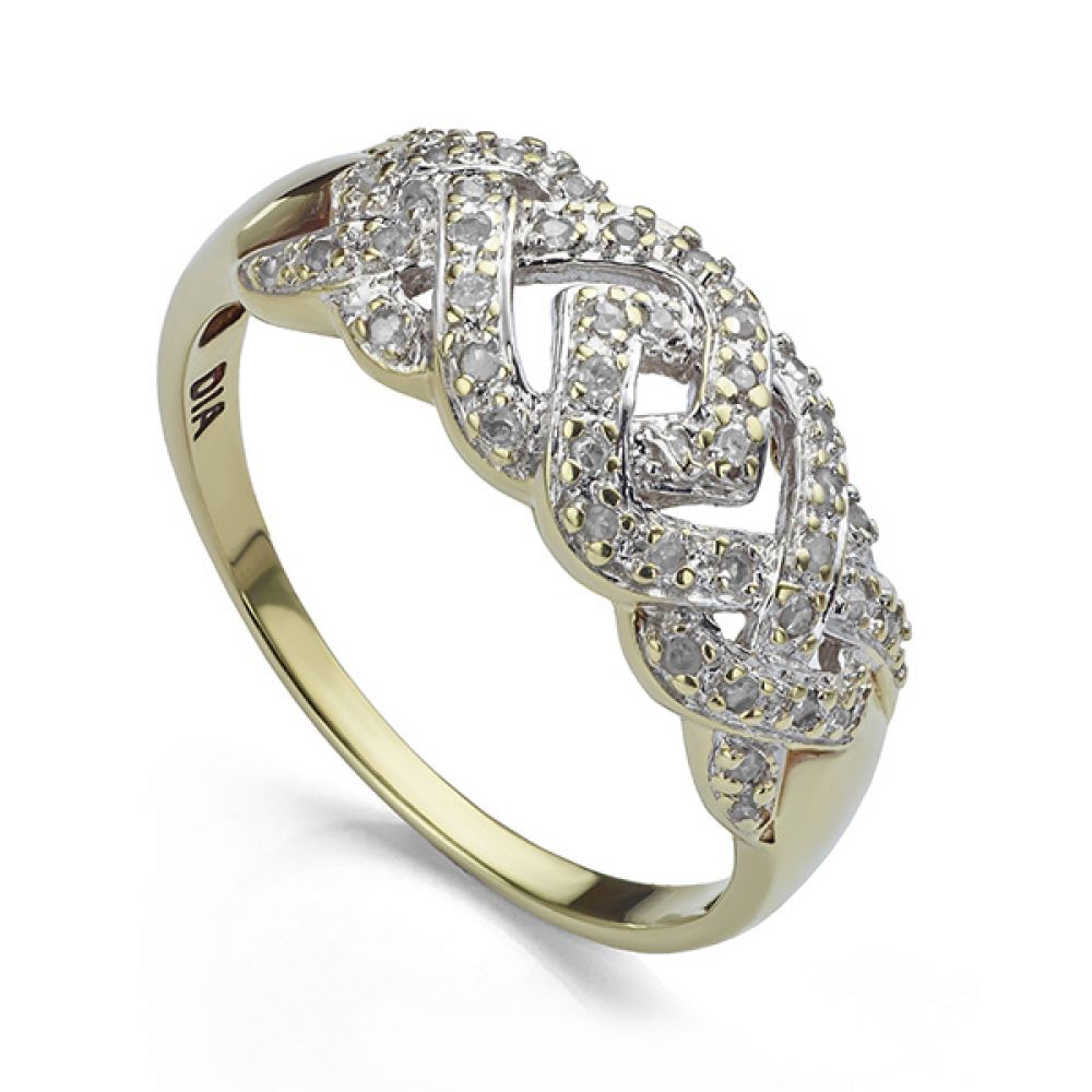 Pre-loved diamond cluster ring in 9ct Yellow Gold