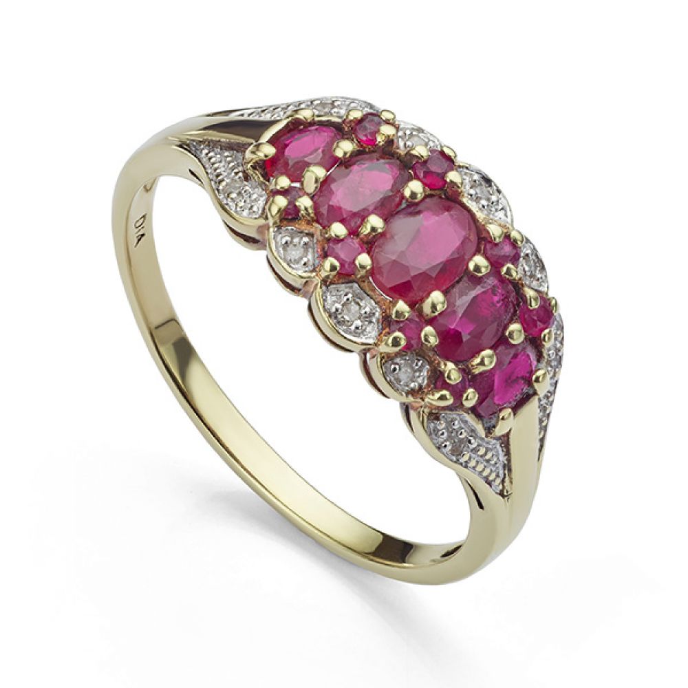 Pre-loved ruby and diamond dress ring