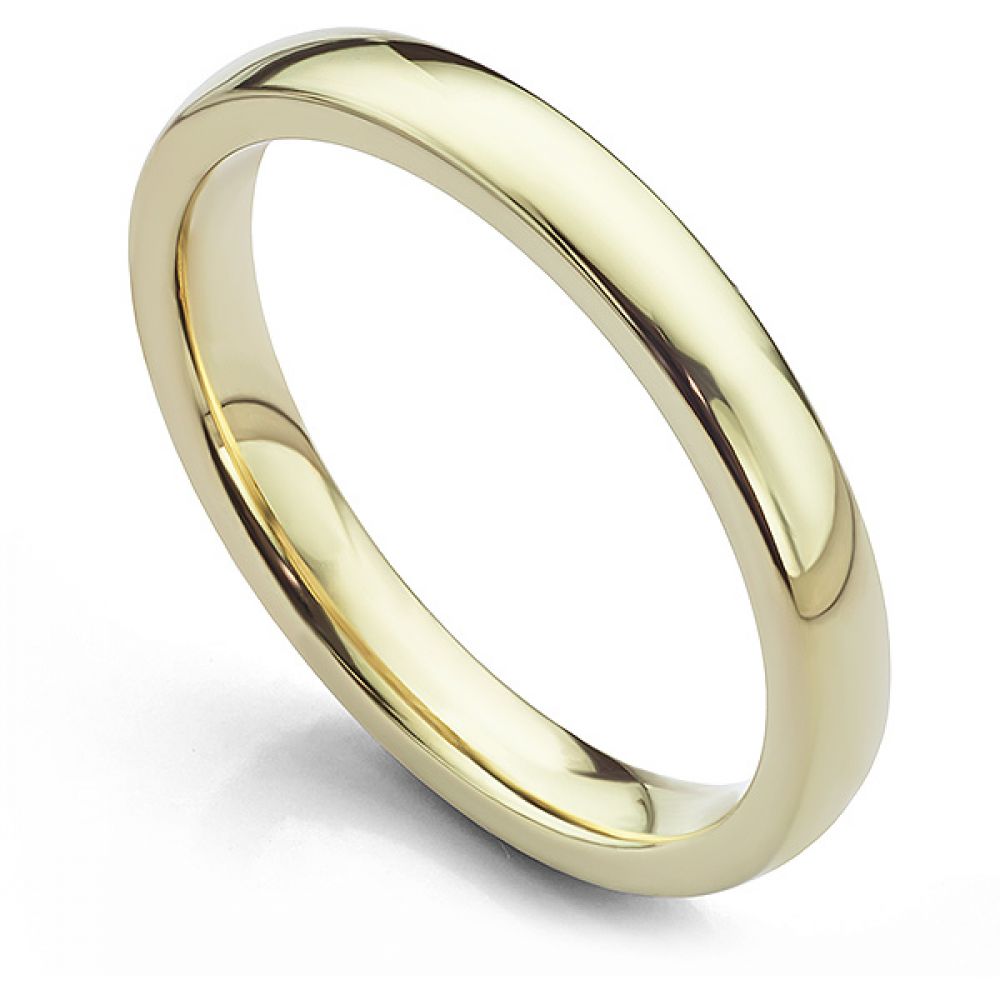 Afton wedding ring 2.5mm wide band in yellow gold Afton wedding ring 2.5mm wide band in yellow gold