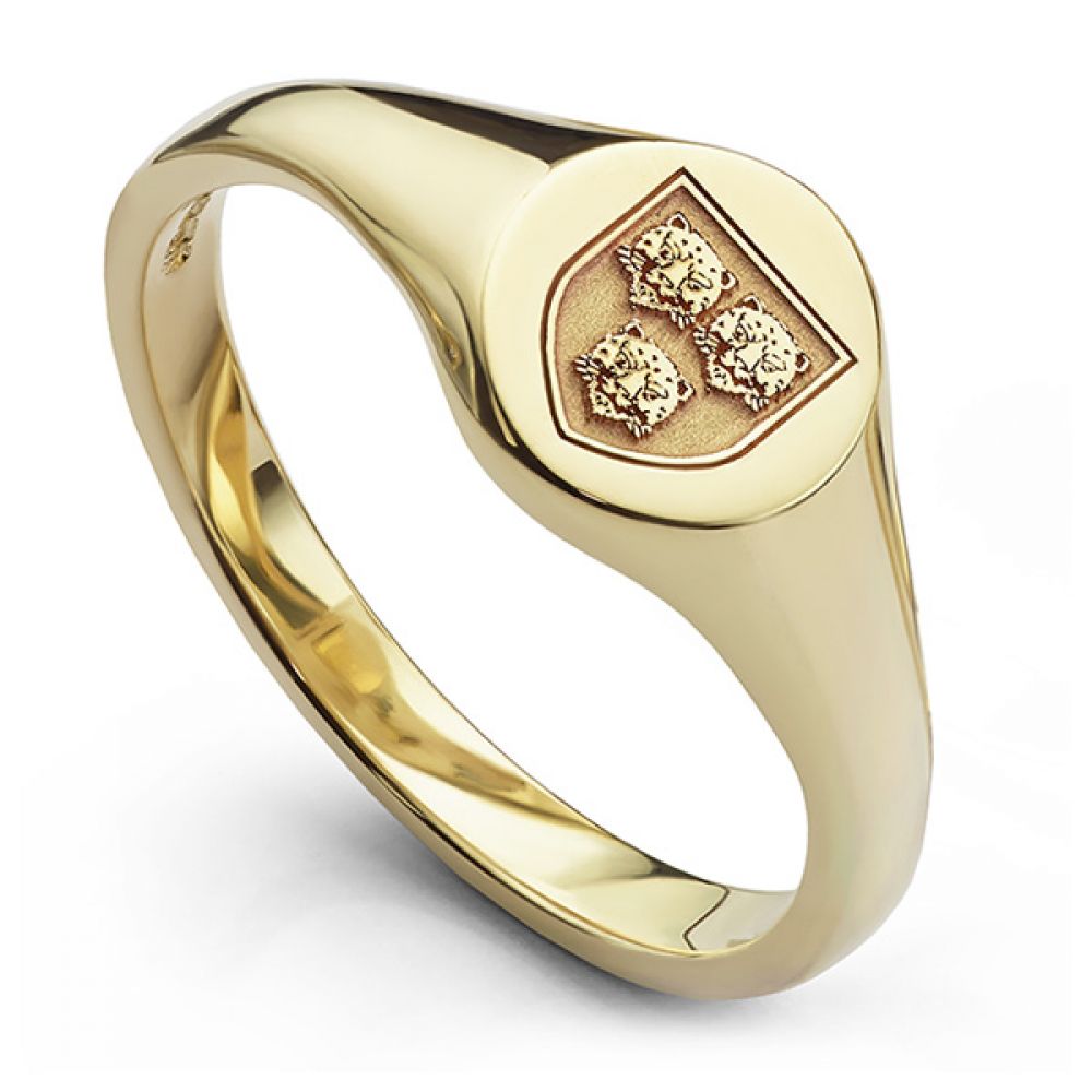 Yellow Gold Family Crest Signet Ring