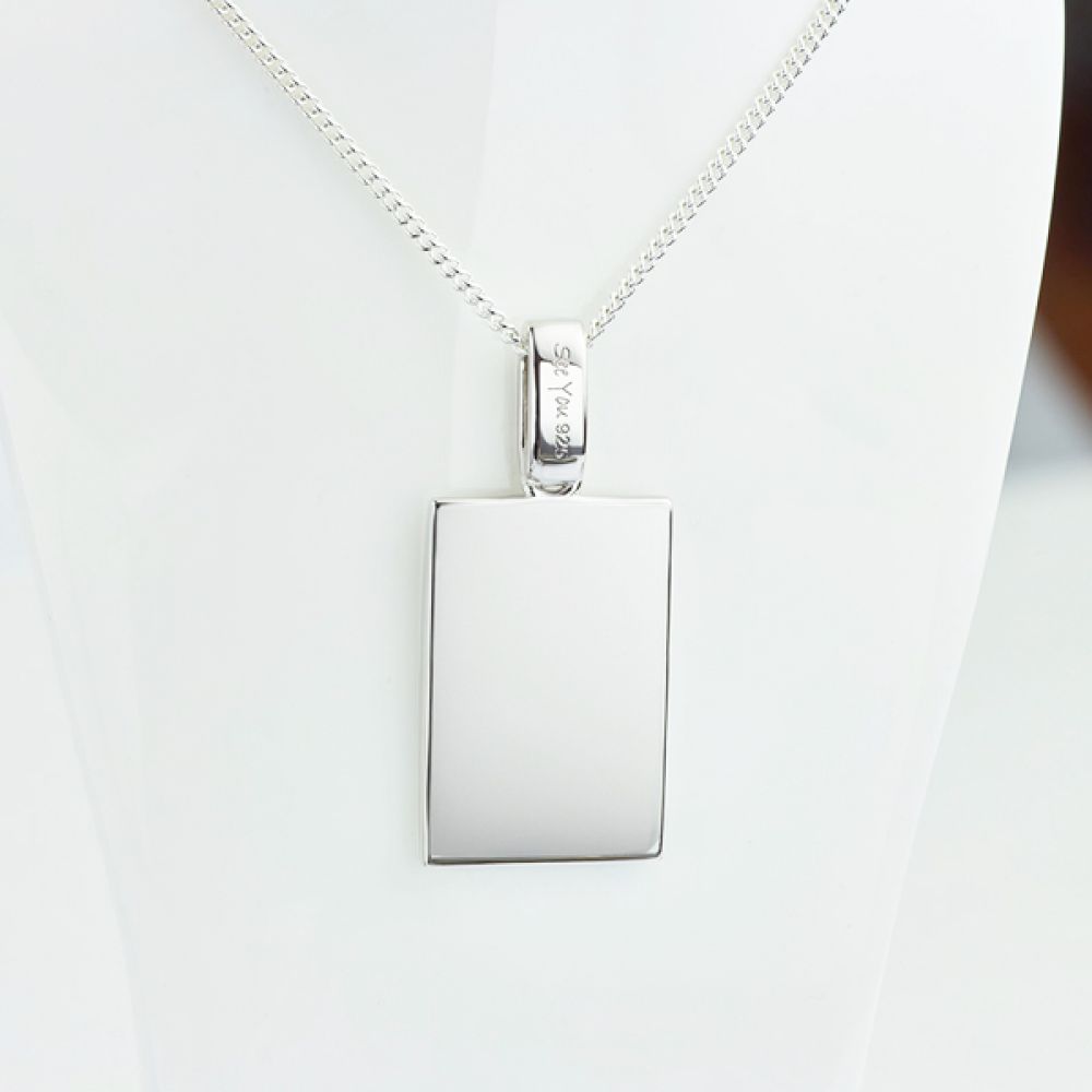 Ashes rectangular necklace back view Ashes rectangular necklace back view