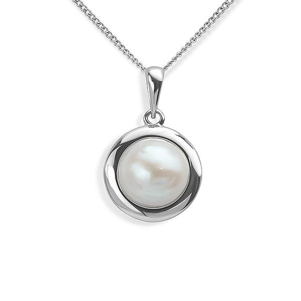Silver Pearl Halo Pendant Main Image