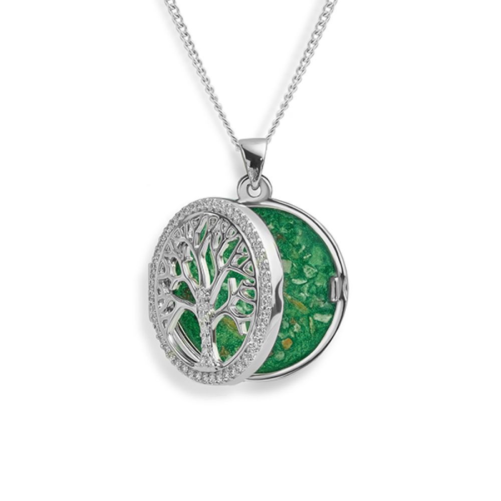 Tree of Life Ashes Locket Part Open View Tree of Life Ashes Locket Part Open View