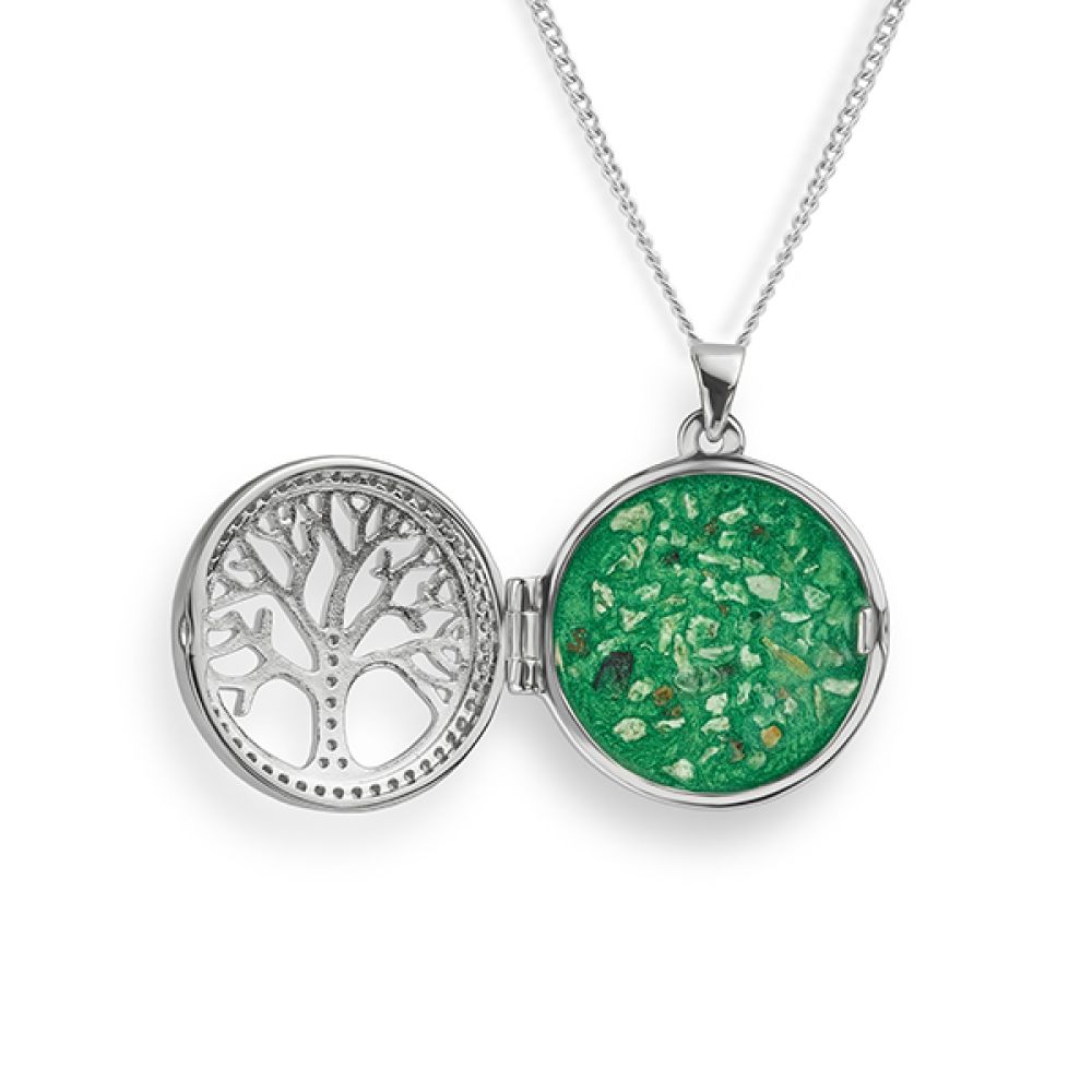 Tree of Life Ashes Locket Fully Open View Tree of Life Ashes Locket Fully Open View