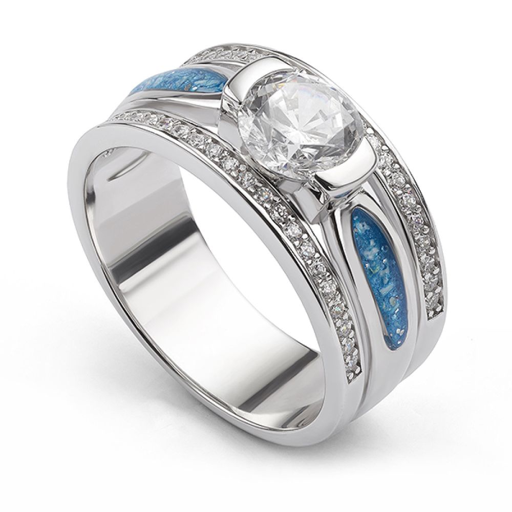Decorative Ashes Solitaire Ring