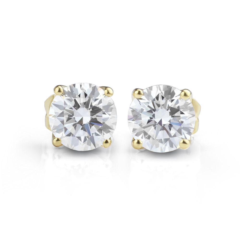 Paris 1 carat yellow gold lab-grown diamond stud earrings