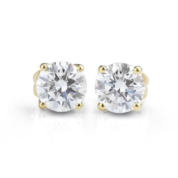  1ct Yellow Gold Lab-Grown Diamond Earrings Main Image