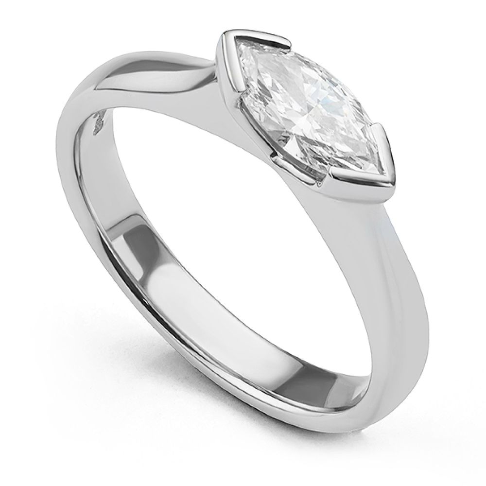 Bespoke east-west diamond ring main view