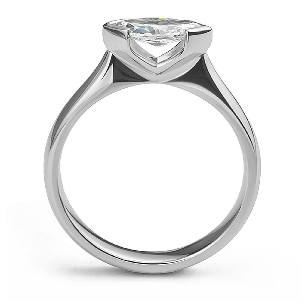 Bespoke east-west diamond ring side view in Platinum