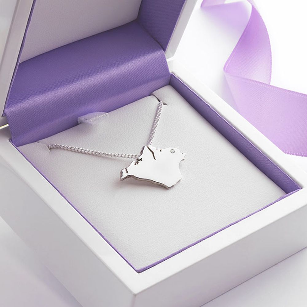 Diamond isle of wight necklace in box