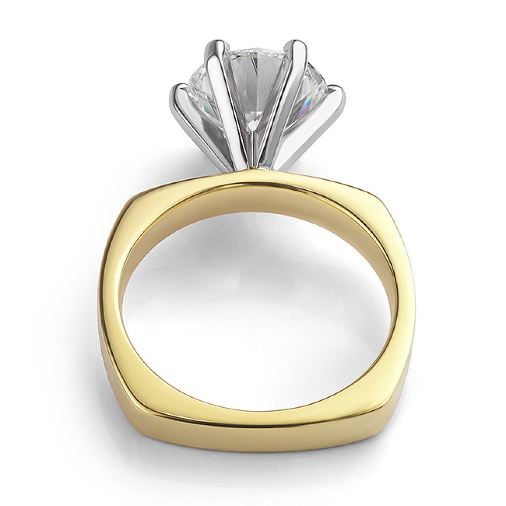 Flat view showing the Tiffany style Euroshank ring design