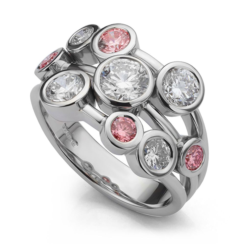 2 carat lab-grown pink diamond bubble ring