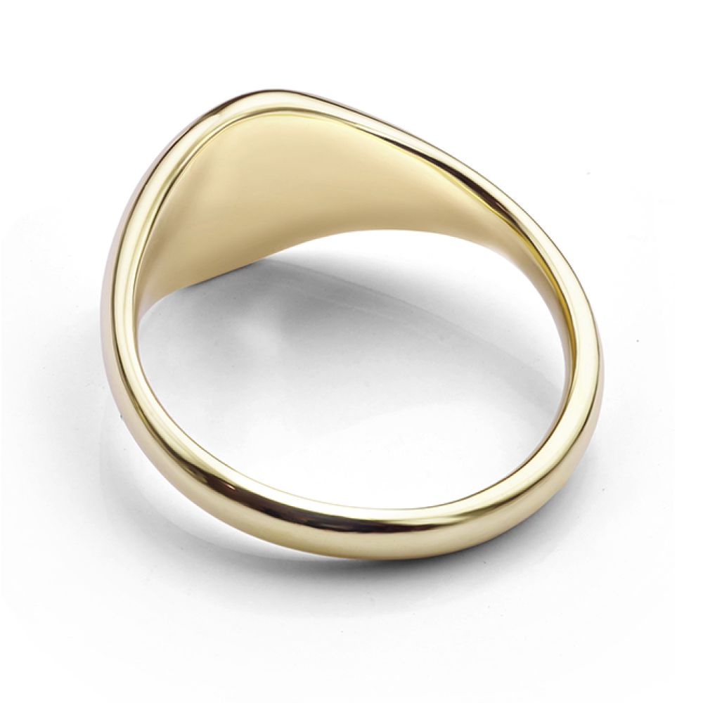 Canadamark yellow diamond signet ring underside view