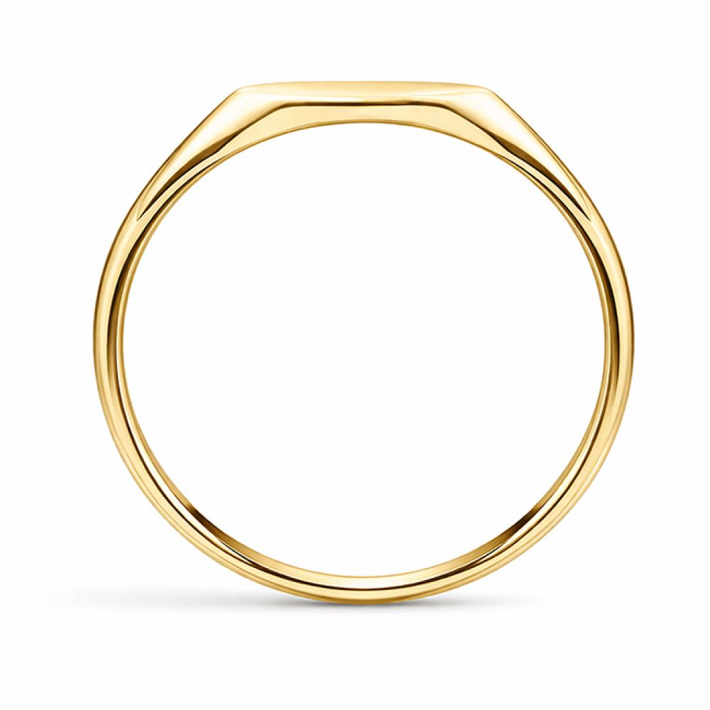 Side view of the round face signet ring