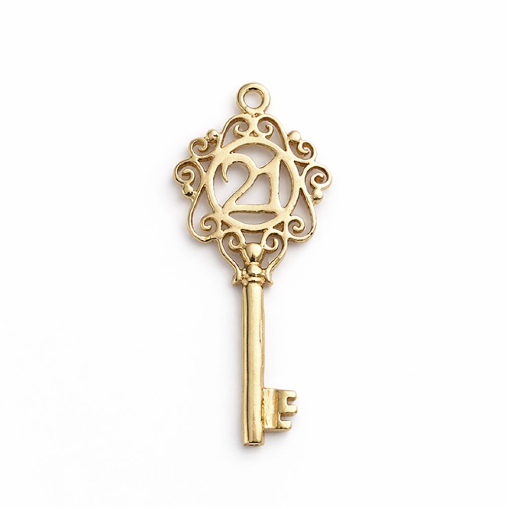 21st birthday pre-loved gold key charm