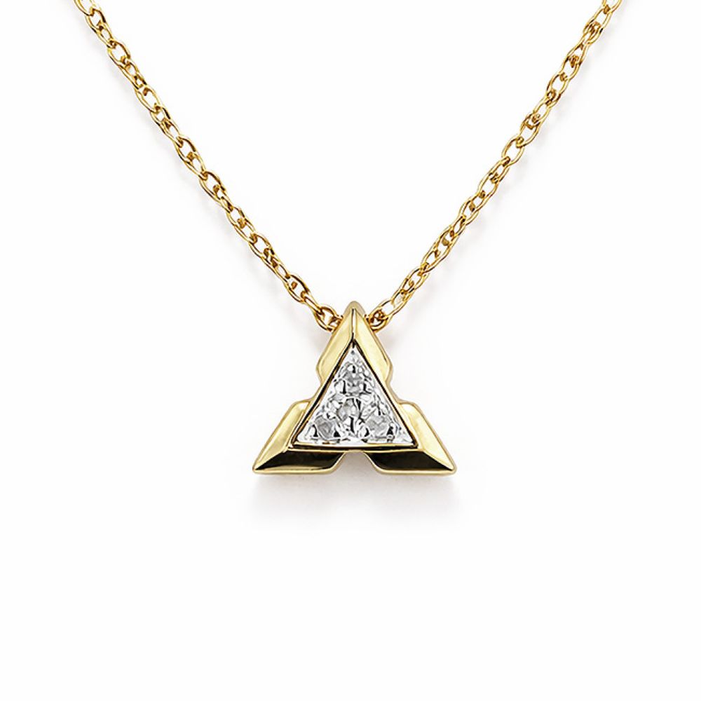 Pre-loved triangle diamond slider necklace in yellow gold