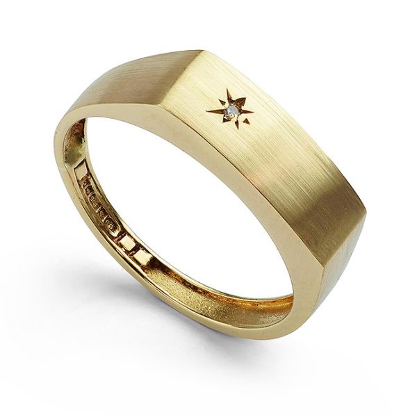 Satin Finish 9ct Gold Signet Ring Main Image