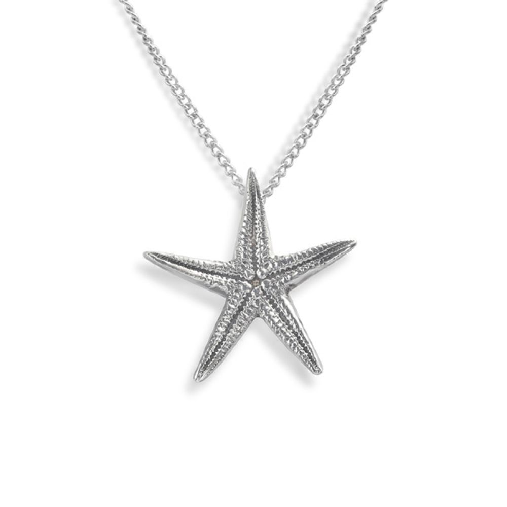Isle of Wight Silver Starfish Necklace