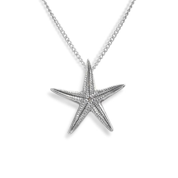 Handcrafted Silver Starfish Necklace Main Image