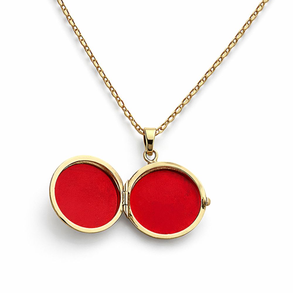 Open view of the gold butterfly locket