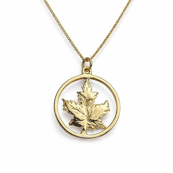 Gold Canadian Maple Leaf Necklace Main Image