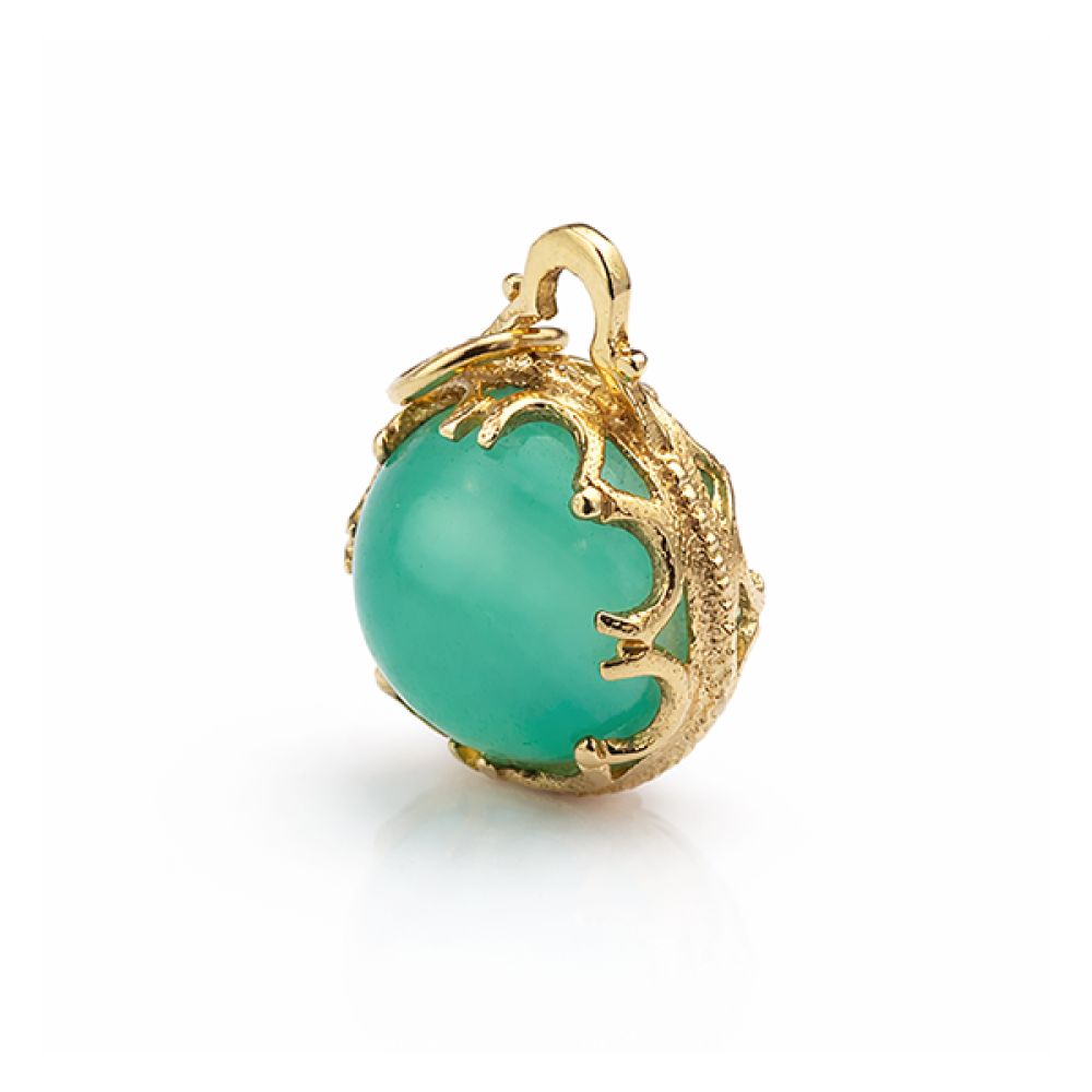 Pre-loved gold jadeite ball sphere orb charm