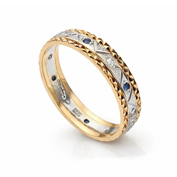 Sapphire & Diamond Two-Colour Ring Main Image