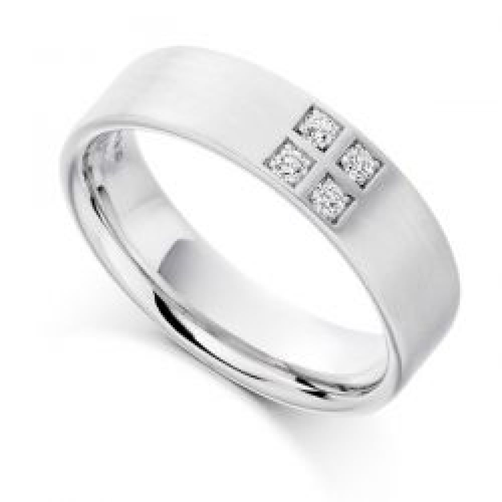 Men's 0.12 Carat Diamond Set Wedding Ring