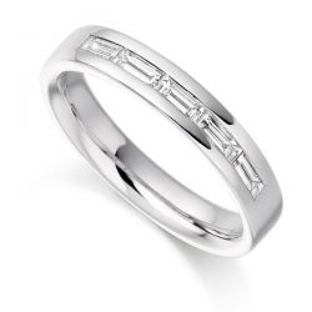 Five Stone Baguette Diamond Half Eternity Ring