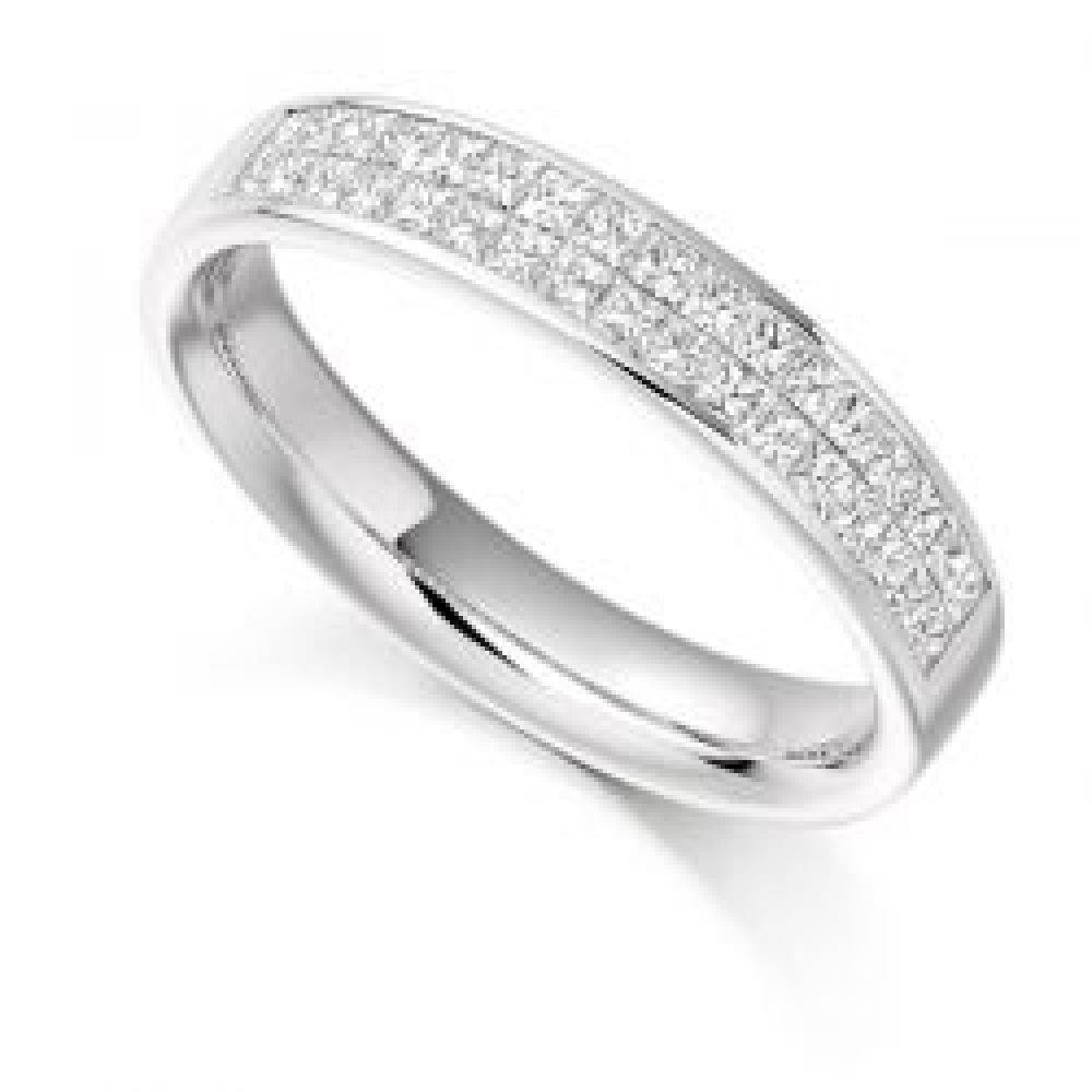 Double Row Princess cut Diamond Eternity Ring