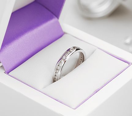 Channel set diamond eternity ring